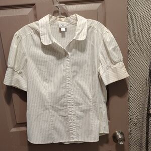Worthington White Striped Blouse